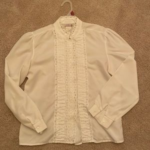 Vintage Lauren Lee White Eyelet Blouse